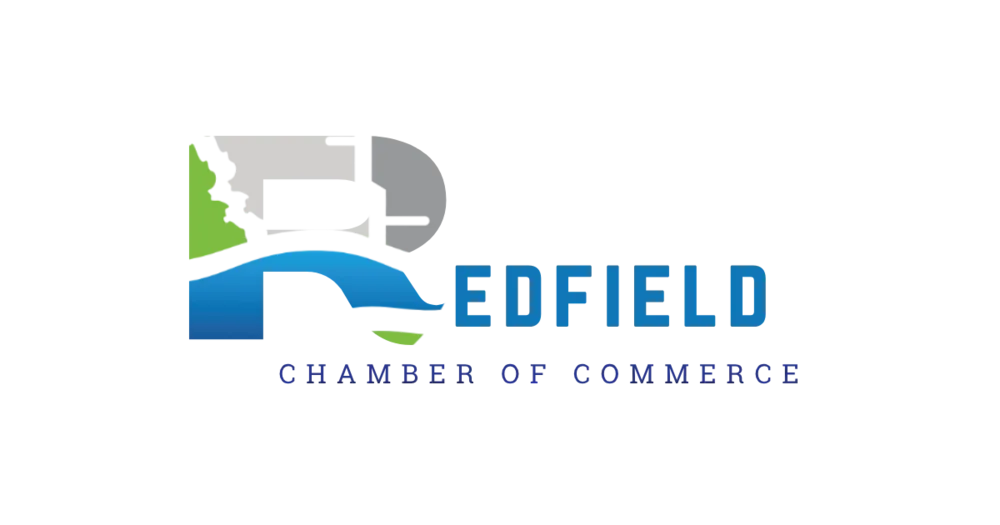 Redfield Chamber of Commerce logo featuring an Iowa landscape and river